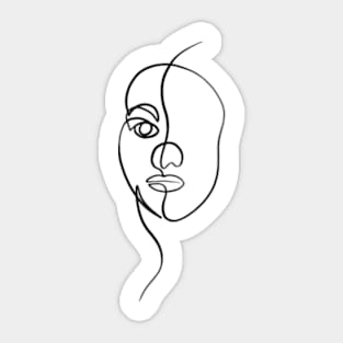 Woman face abstract art Sticker